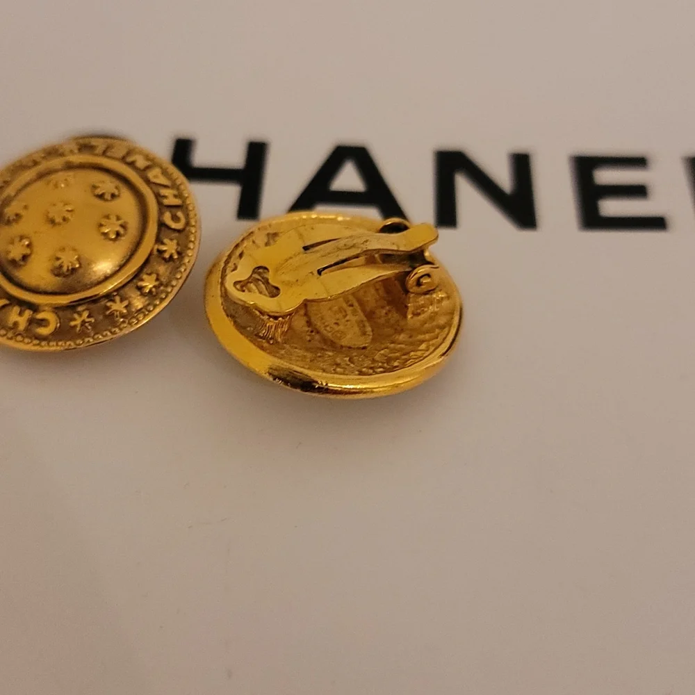 Rare! Chanel Constellation Earrings Gold Plated - Picture 5 of 8